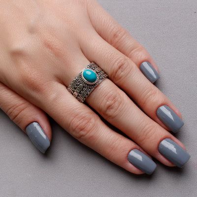 Anel de Prata com Turquesa