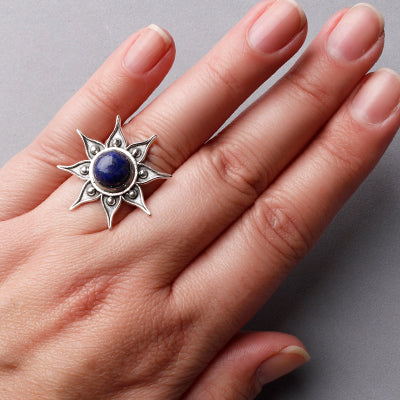 Anel de Prata com Lápis Lázuli