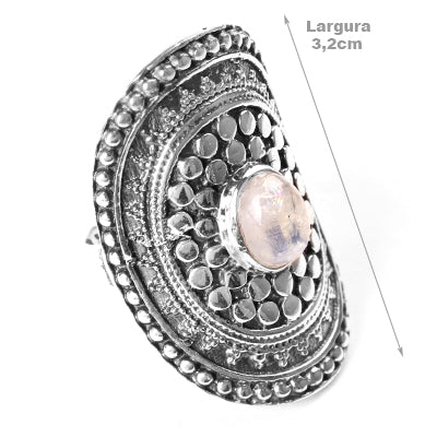 Anel de Prata com Pedra da Lua.