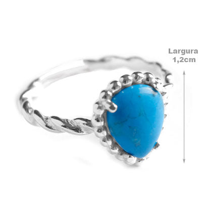 Anel de Prata  com Turquesa