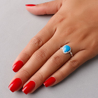 Anel de Prata  com Turquesa