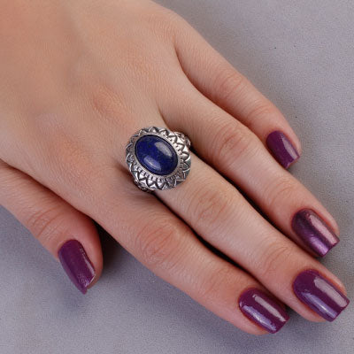 Anel de Prata com Lápis Lázuli