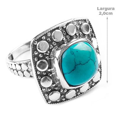 Anel de Prata com Turquesa.