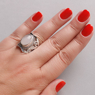 Anel de Prata com Pedra da Lua