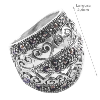 Anel de Prata com Marcassitas.