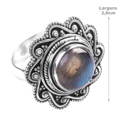 Anel de Prata com Labradorita