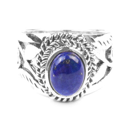 Anel de Prata com Lápis Lázuli.