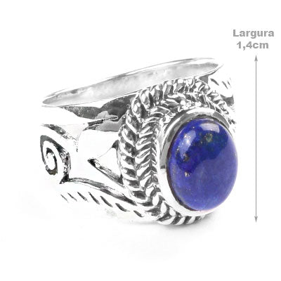 Anel de Prata com Lápis Lázuli.