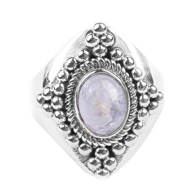 Anel de Prata com Pedra da Lua.