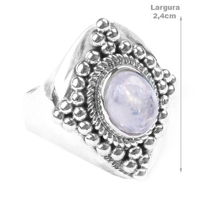 Anel de Prata com Pedra da Lua.