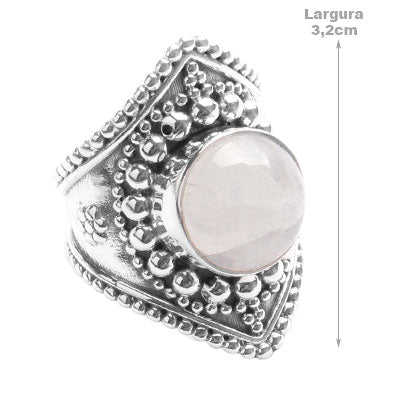Anel de Prata com Pedra da Lua.