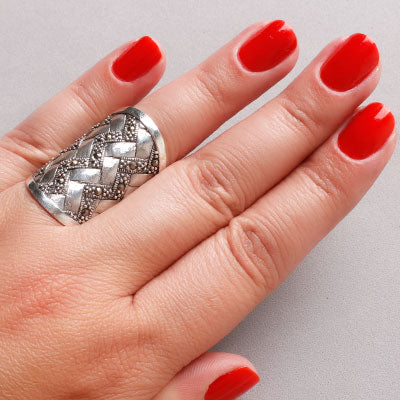 Anel de Prata com Marcassita.