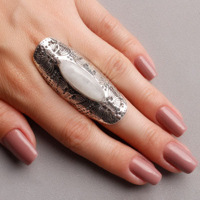 Anel de Prata com Pedra da Lua