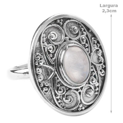 Anel de Prata com Pedra da Lua