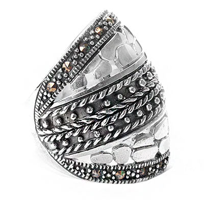 Anel de Prata com Marcassita