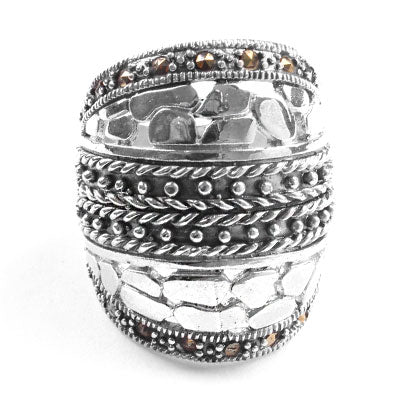 Anel de Prata com Marcassita