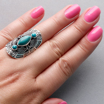 Anel de Prata com Turquesa