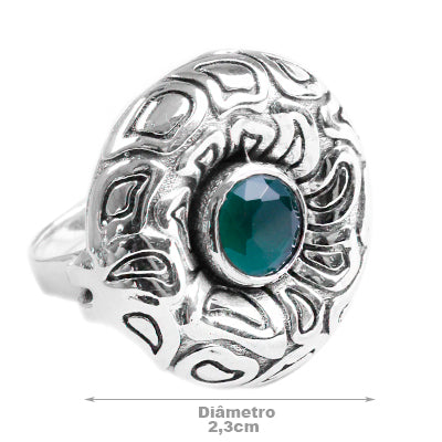 Anel de Prata com Esmeralda