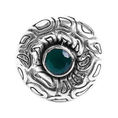 Anel de Prata com Esmeralda