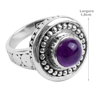Anel de Prata com Ametista