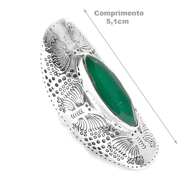 Anel de Prata com Esmeralda