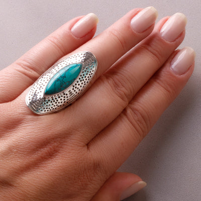 Anel de Prata com Turquesa
