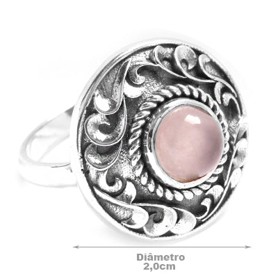 Anel de Prata com Quartzo Rosa