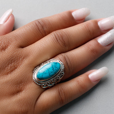 Anel de Prata com Turquesa