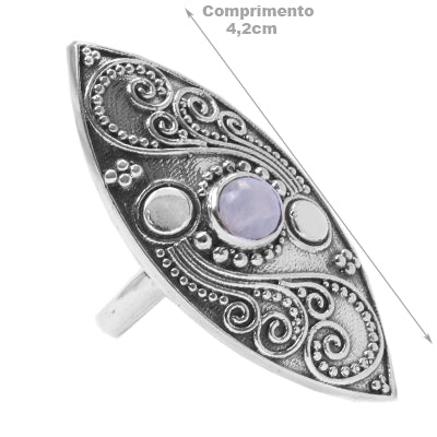 Anel de Prata com Pedra da Lua