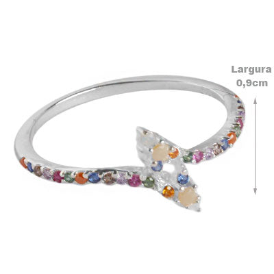 Anel de Prata com Zircônia.