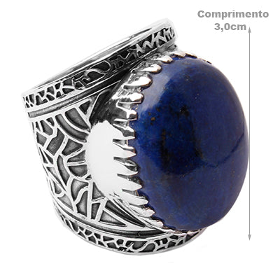 Anel de Prata com Lápis Lázuli.