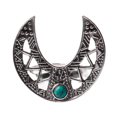 Anel de Prata Lua com Turquesa