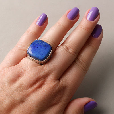 Anel de Prata com Lápis Lázuli