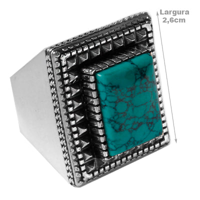 Anel de Prata com Turquesa.