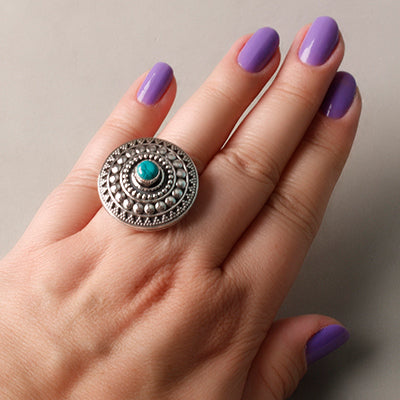 Anel de Prata com Turquesa.