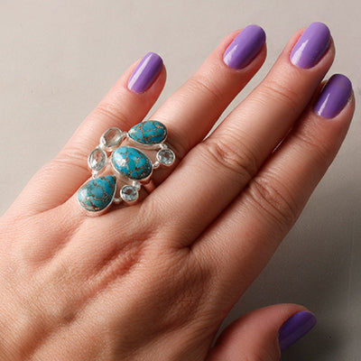 Anel de Prata com Turquesa