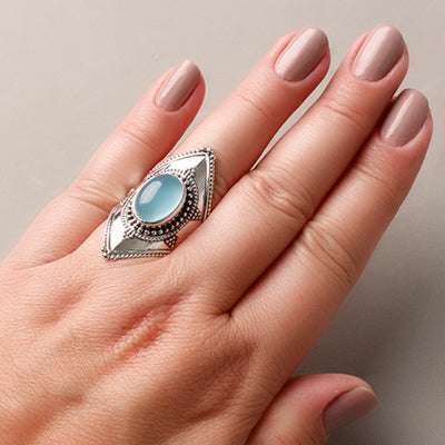 Anel de Prata com Ágata.