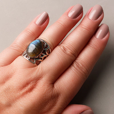 Anel de Prata com Labradorita - 50761