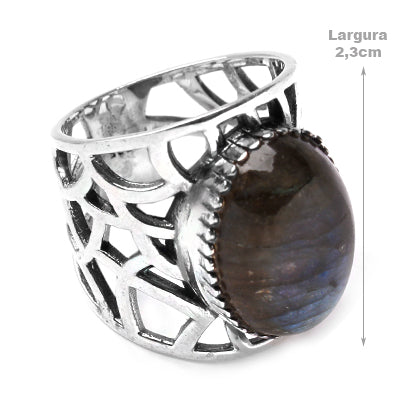Anel de Prata com Labradorita