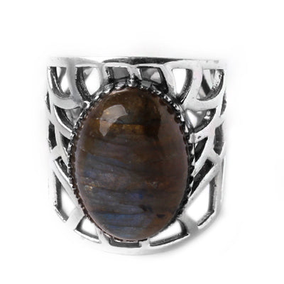 Anel de Prata com Labradorita