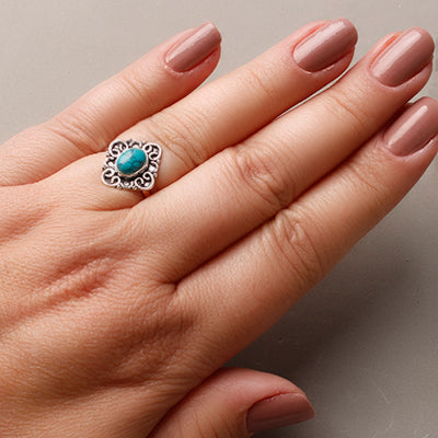 Anel de Prata com Turquesa