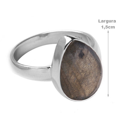 Anel de Prata com Labradorita.