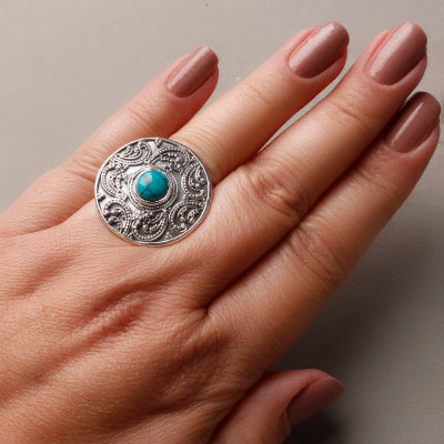 Anel de Prata com Turquesa