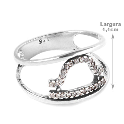 Anel de Prata Signo Libra