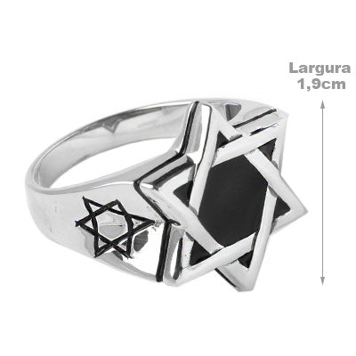 Anel de Prata Hexagrama - 52121