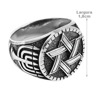 Anel de Prata Estrela de Davi