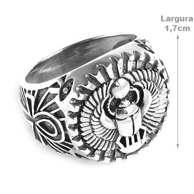 Anel de Prata Escaravelho Egípcio