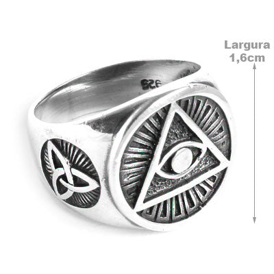 Anel de Prata Olho Illuminati.