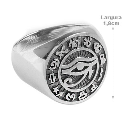 Anel De Prata Olho De Hórus