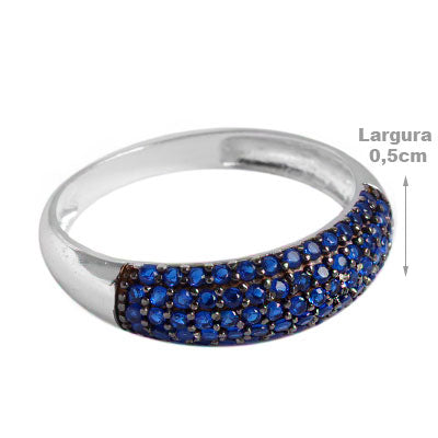 Anel de Prata com Zircônias